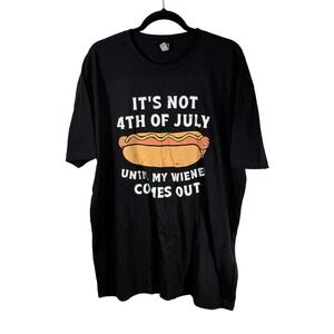 Weiner t shirt NWOT Mens XXL Black Graphic Tee Hot Dog 4th of July Witticism